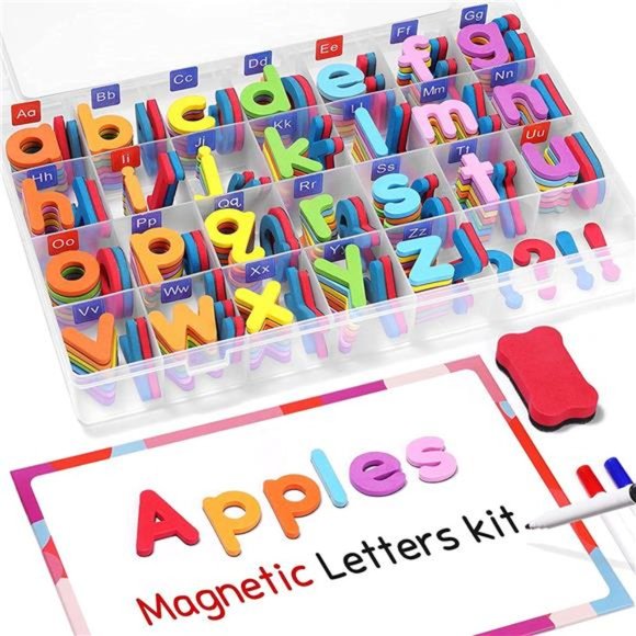 Classroom Magnetic Alphabet Letters Kit 234 Pcs with Double - Side Magnet Board - Picture 1 of 6